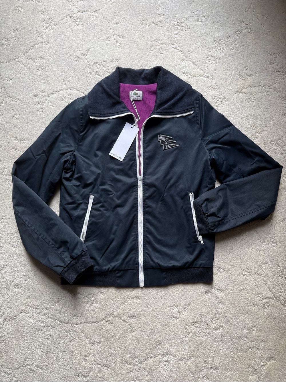 LACTOSE Women's Navy Blue GOLF Zip-Front Jacket, size 38, NWT